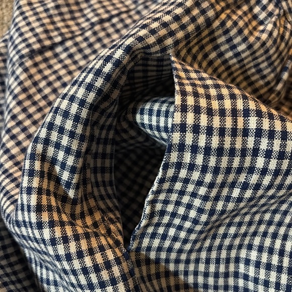 Reformation Blue and White Checkered A-Line Skirt - size 12 - 100% linen - Picture 5 of 7